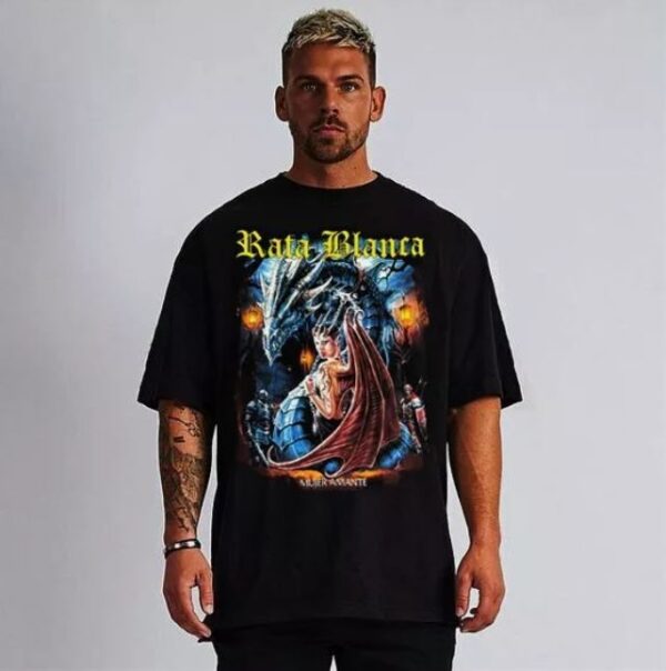 RATA BLANCA MUJER AMANTE BLACK T SHIRTS (SIZE XL)