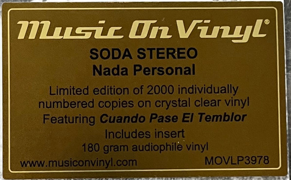 Soda Stereo – Nada Personal LP M Sellado - Imagen 2