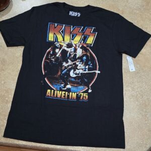 KISS ALIVE 1975 T-SHIRT SIZE (L) Black New