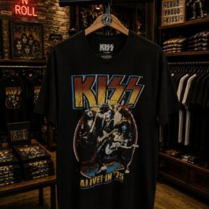 KISS ALIVE 1975 T-SHIRT SIZE (L) Black New